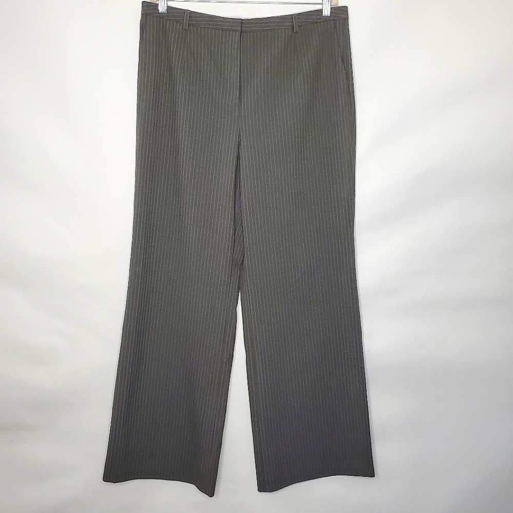 Talbots Wide Leg Hi-Rise Pinstripe Pants Size 16 Trousers Stretch‎ Career Fall